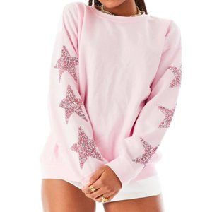 Lf store PINK STAR PATCH PULLOVER